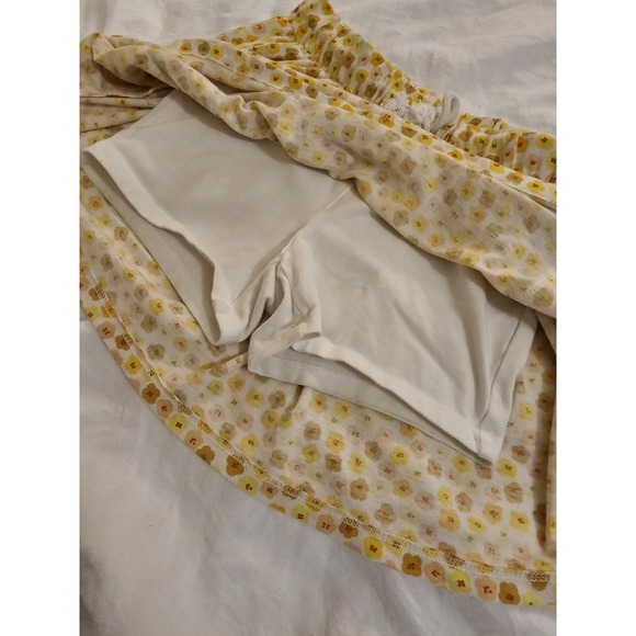 Cat & Jack Girls 8 Floral Skort Skirt w Built-In Shorts Cream Yellow - Picture 3 of 5